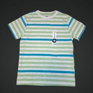 Striped Blue White Green J. Khaki Boys T-shirt Size Medium